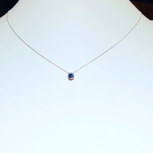 DEVASHRII JEWEL • 廸瓦許輕珠寶 - 0.13克拉單顆 sapphire 藍寶石裸感鎖骨鍊 | 日本製輕珠寶
