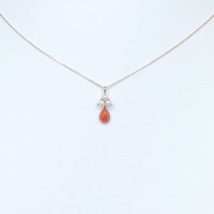 DEVASHRII JEWEL • 廸瓦許輕珠寶 - AKA CORAL 10K玫瑰金 日本珍珠珊瑚古典輕珠寶鎖骨項鍊 | 日本輕珠寶