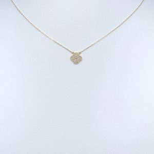 DEVASHRII JEWEL • 廸瓦許輕珠寶 - Lucky Clover 0.1 克拉 diamond 鑽石四葉草裸感鎖骨項鍊 [黃K金] | 日本輕珠寶