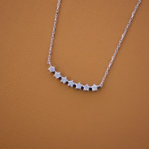 DEVASHRII JEWEL • 廸瓦許輕珠寶 - Pentagram Smile 0.1 克拉 diamond 五芒星微笑鑽石裸感鎖骨項鍊 | 日本輕珠寶