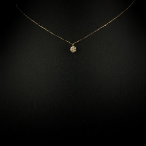 DEVASHRII JEWEL • 廸瓦許輕珠寶 - Classic Solitaire 0.2 克拉 經典六爪單顆鑽石鎖骨項鍊 [黃K金-八心八箭切割] II