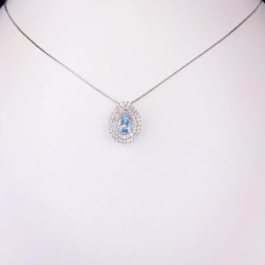 DEVASHRII JEWEL • 廸瓦許輕珠寶 | Luxury Ocean 18K 海水藍寶鑽石項鍊 [白K金] I