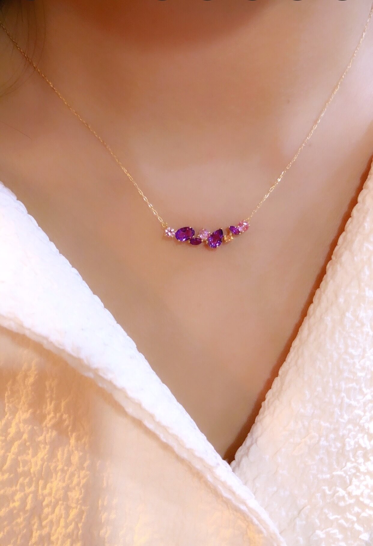 DEVASHRII JEWEL • 廸瓦許輕珠寶 - Glamour Methustos 18K 彩色藍寶石紫水晶項鍊III