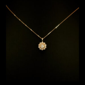 DEVASHRII JEWEL • 廸瓦許輕珠寶 | Sunflower diamond 18K金 0.21克拉鑽石項鍊 [黃K金]
