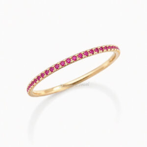 DEVASHRII JEWEL 輕珠寶 Dainty Half-Eternity Ring 18K金紅寶石極細線戒0